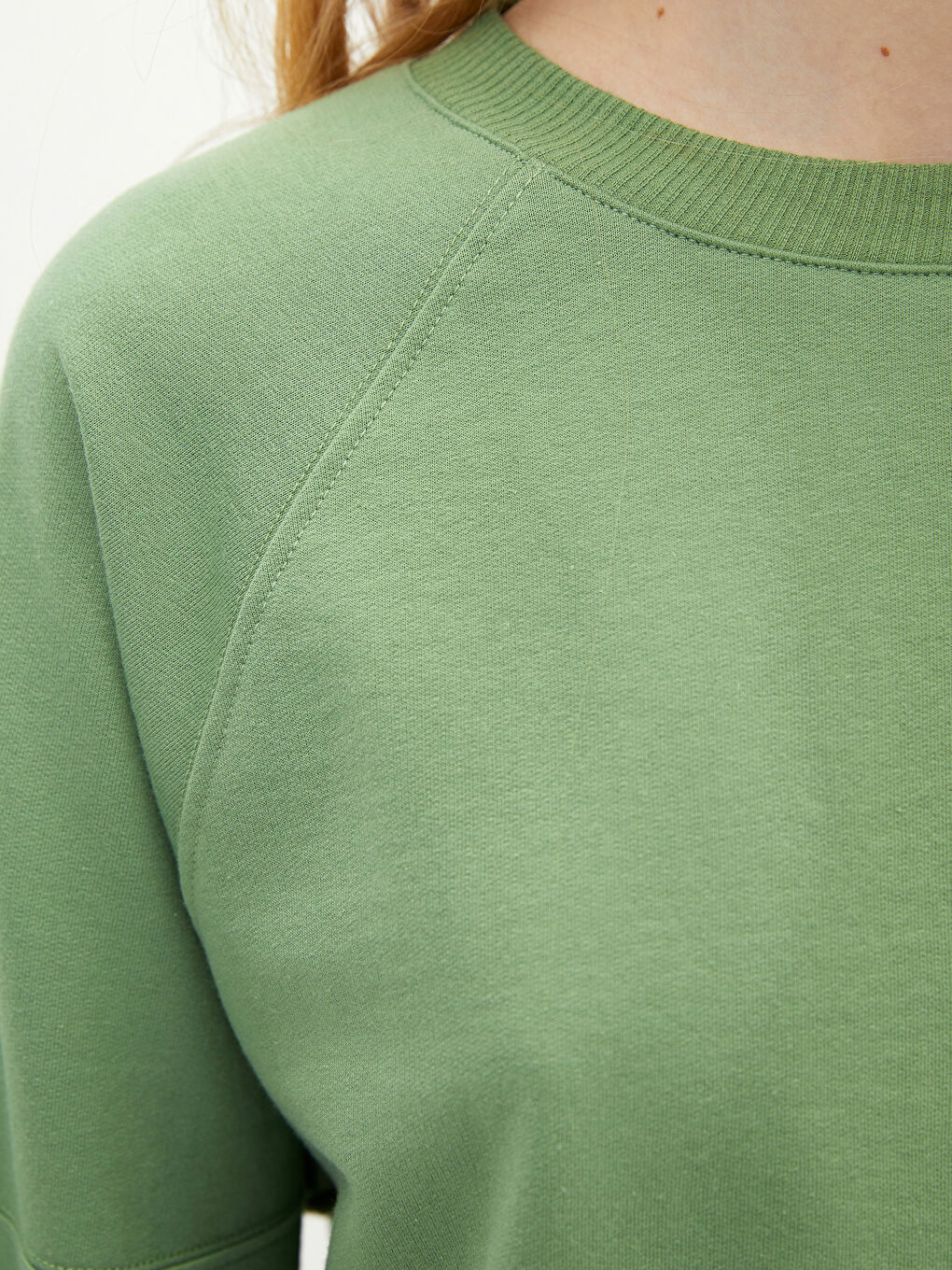 Crew Neck Plain Long Sleeve Women's Sweatshirt-2