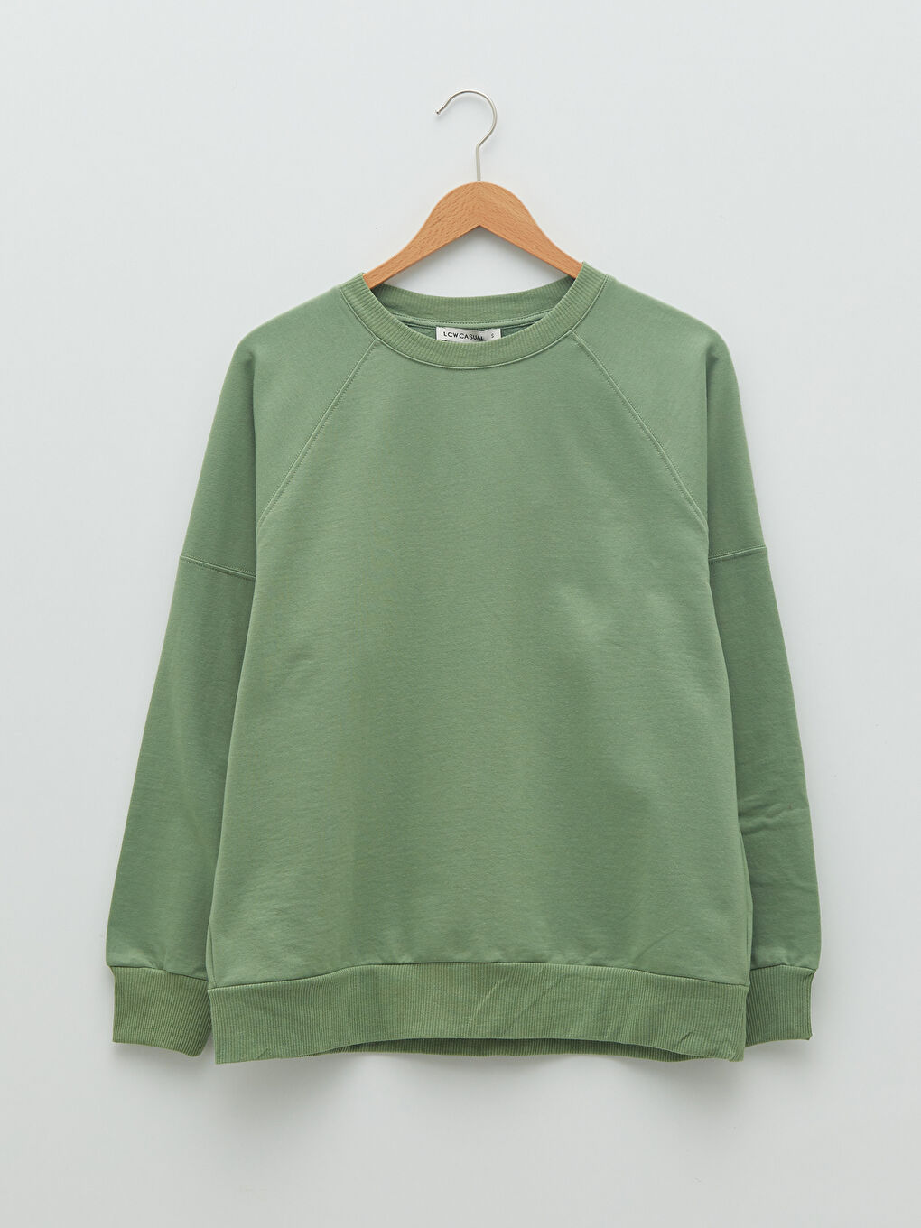 Crew Neck Plain Long Sleeve Women's Sweatshirt-5