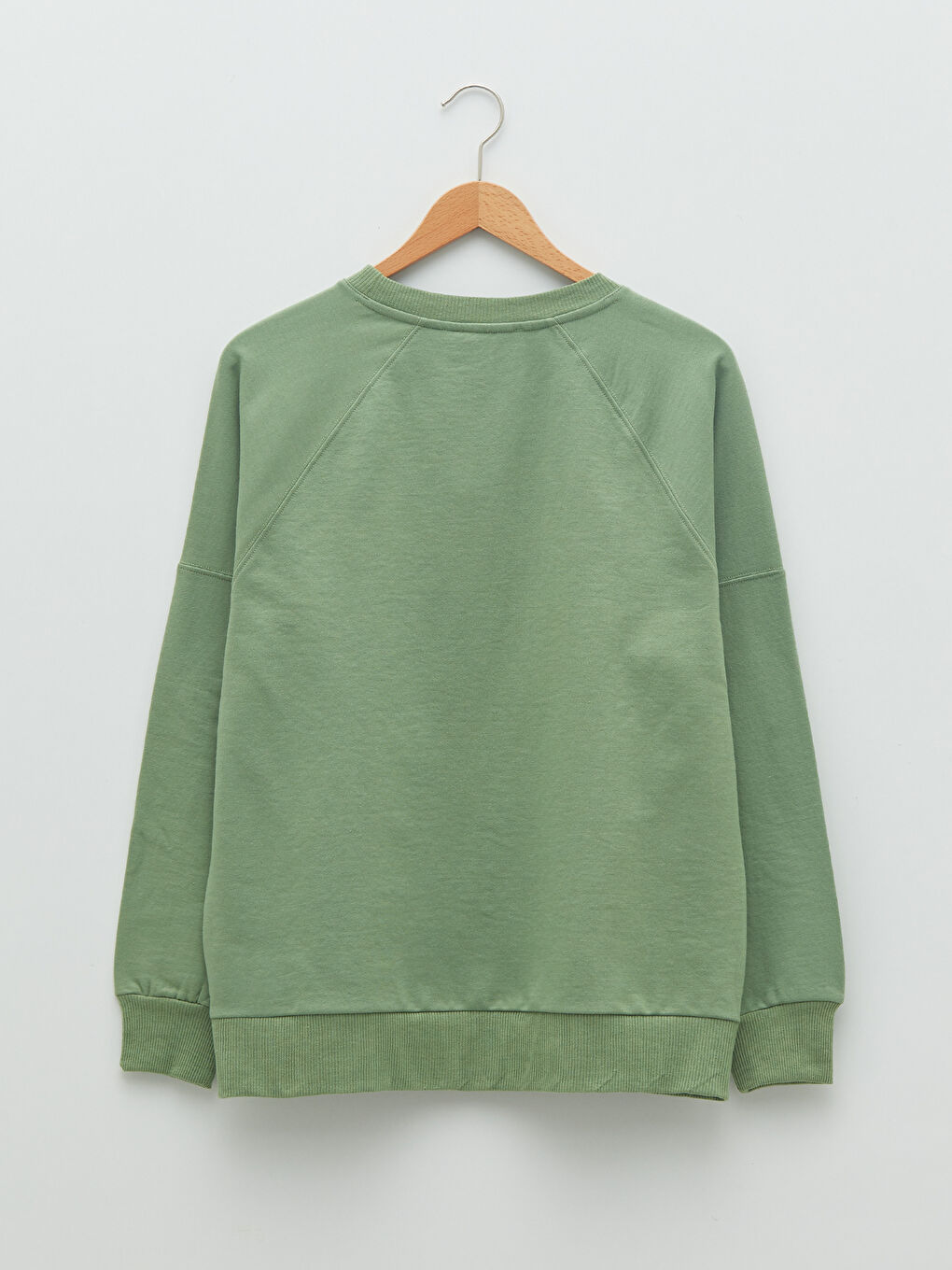 Crew Neck Plain Long Sleeve Women's Sweatshirt-6