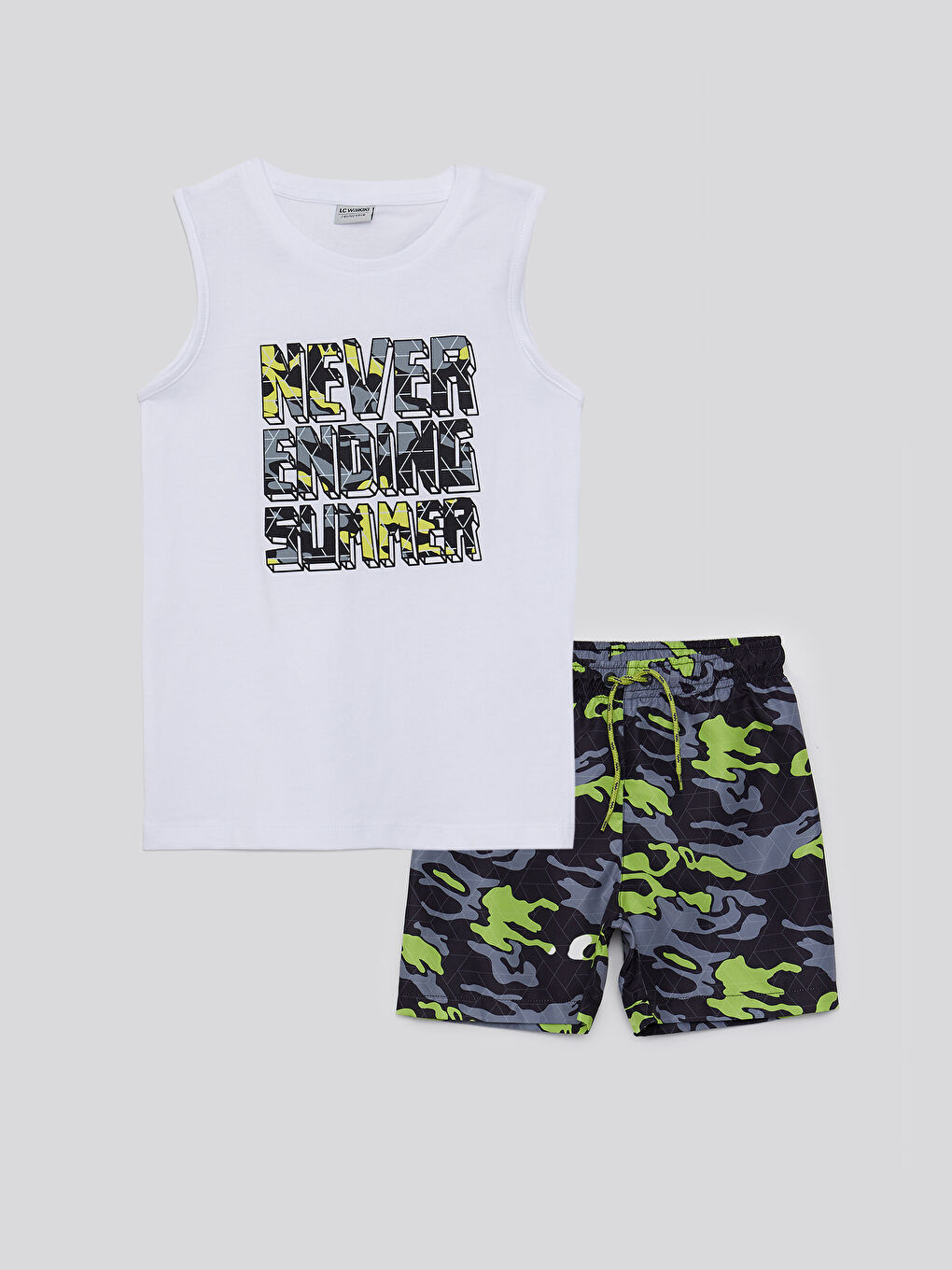 Siyah Erkek Çocuk Atlet ve Deniz Şortu