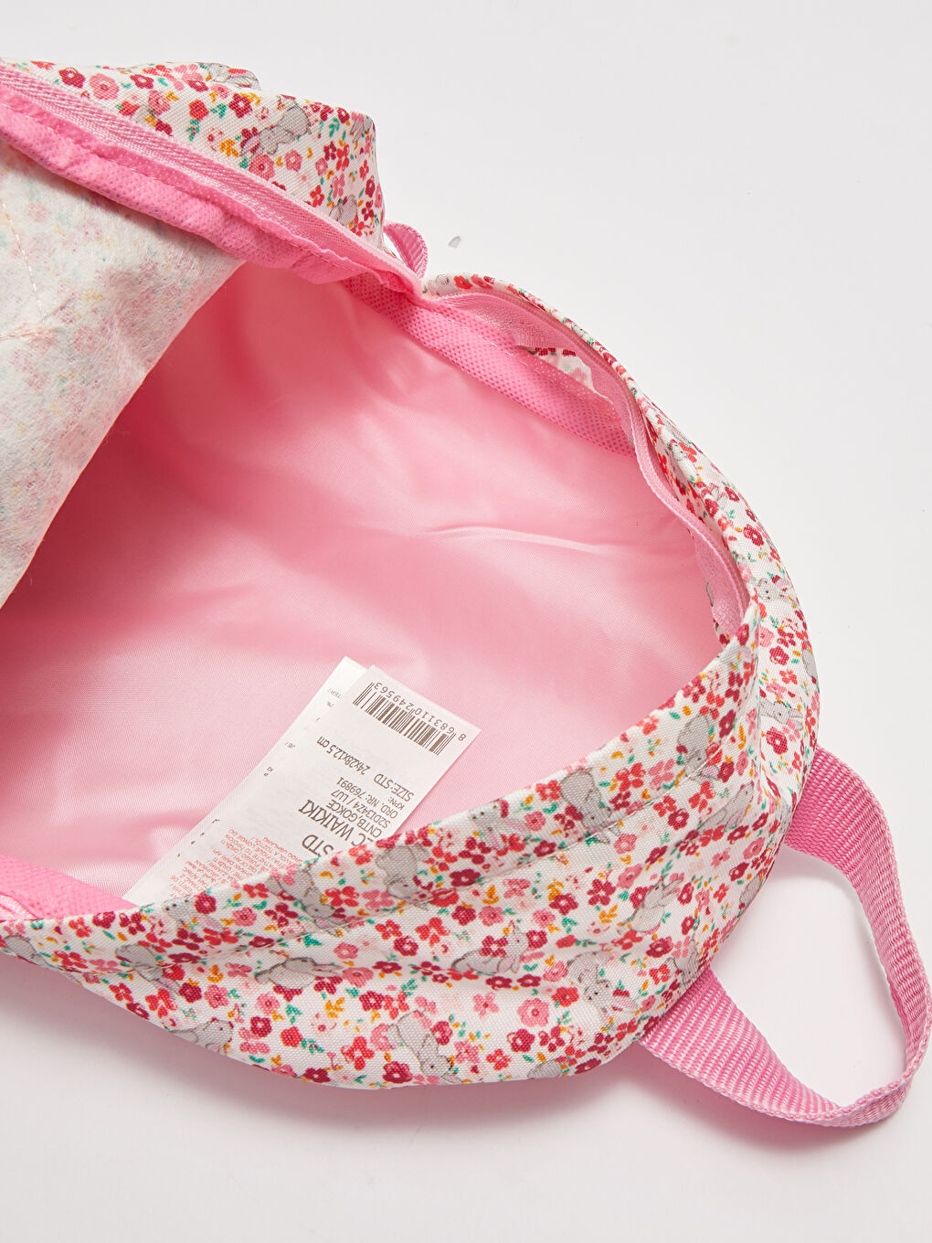 LCW ACCESSORIES Çiçek Desenli Etiket Baskılı Kız Çocuk Sırt Çantası -S2DI34Z4-LU7