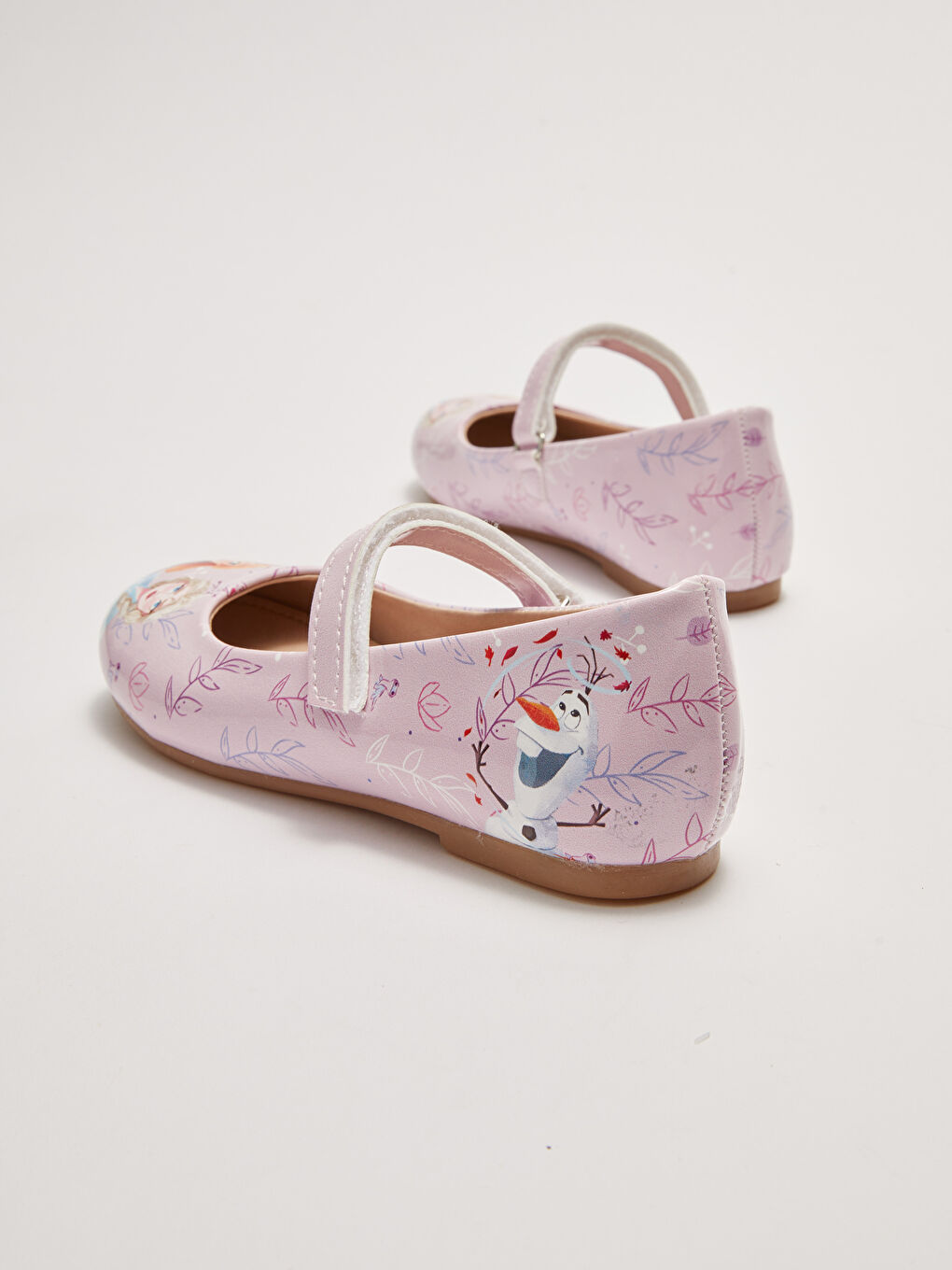 Lila Frozen Lisanslı Deri Görünümlü Cırt Cırtlı Kız Çocuk Babet-5