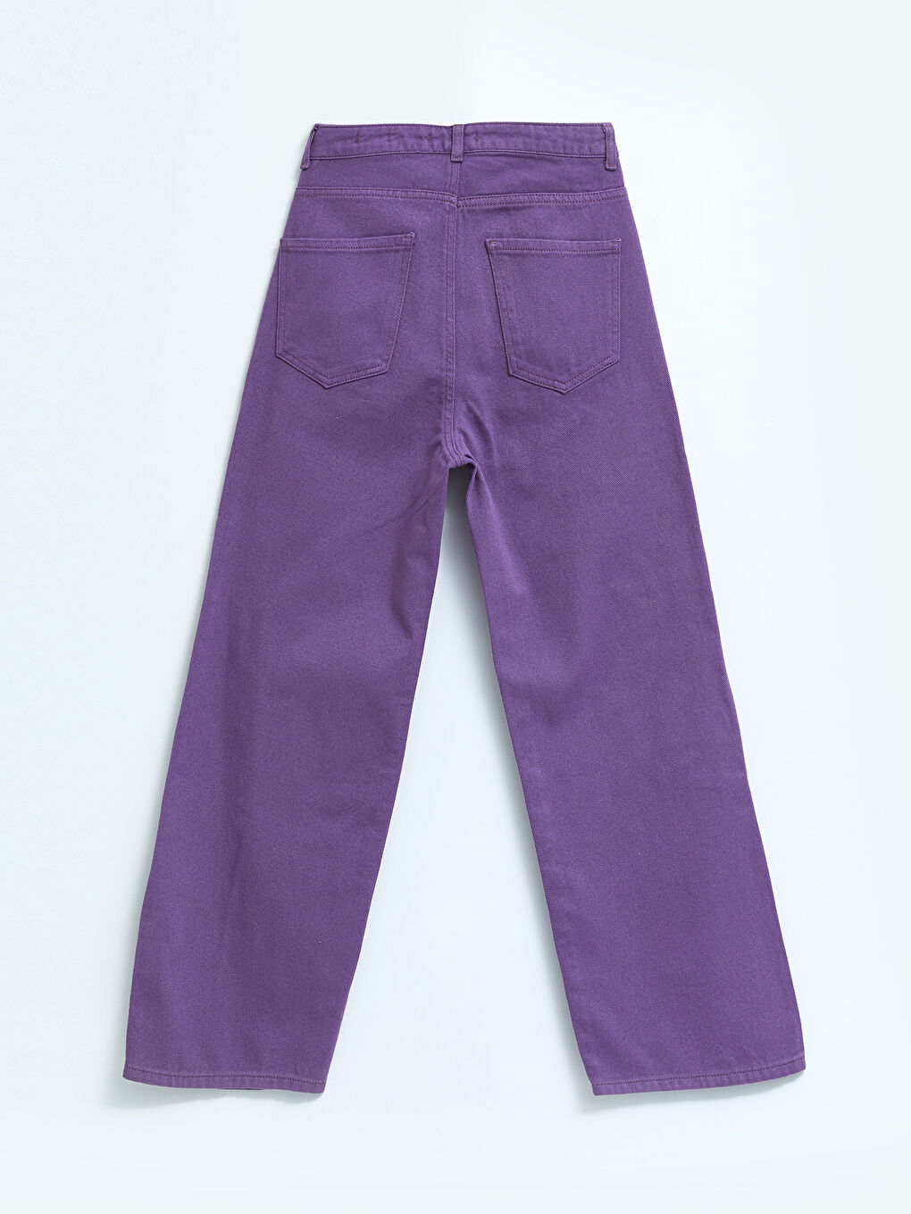 Mor Yüksek Bel Wideleg Cep Detaylı Kadın Jean Pantolon-6