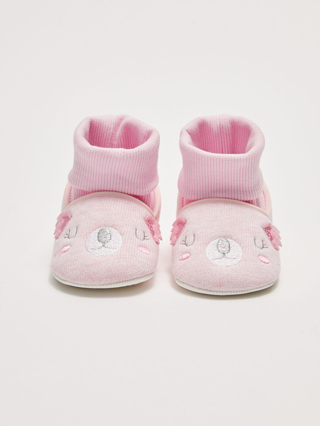 Pre-Toddler Baby Girl House Shoes with Embroidery Detailed Socks-2