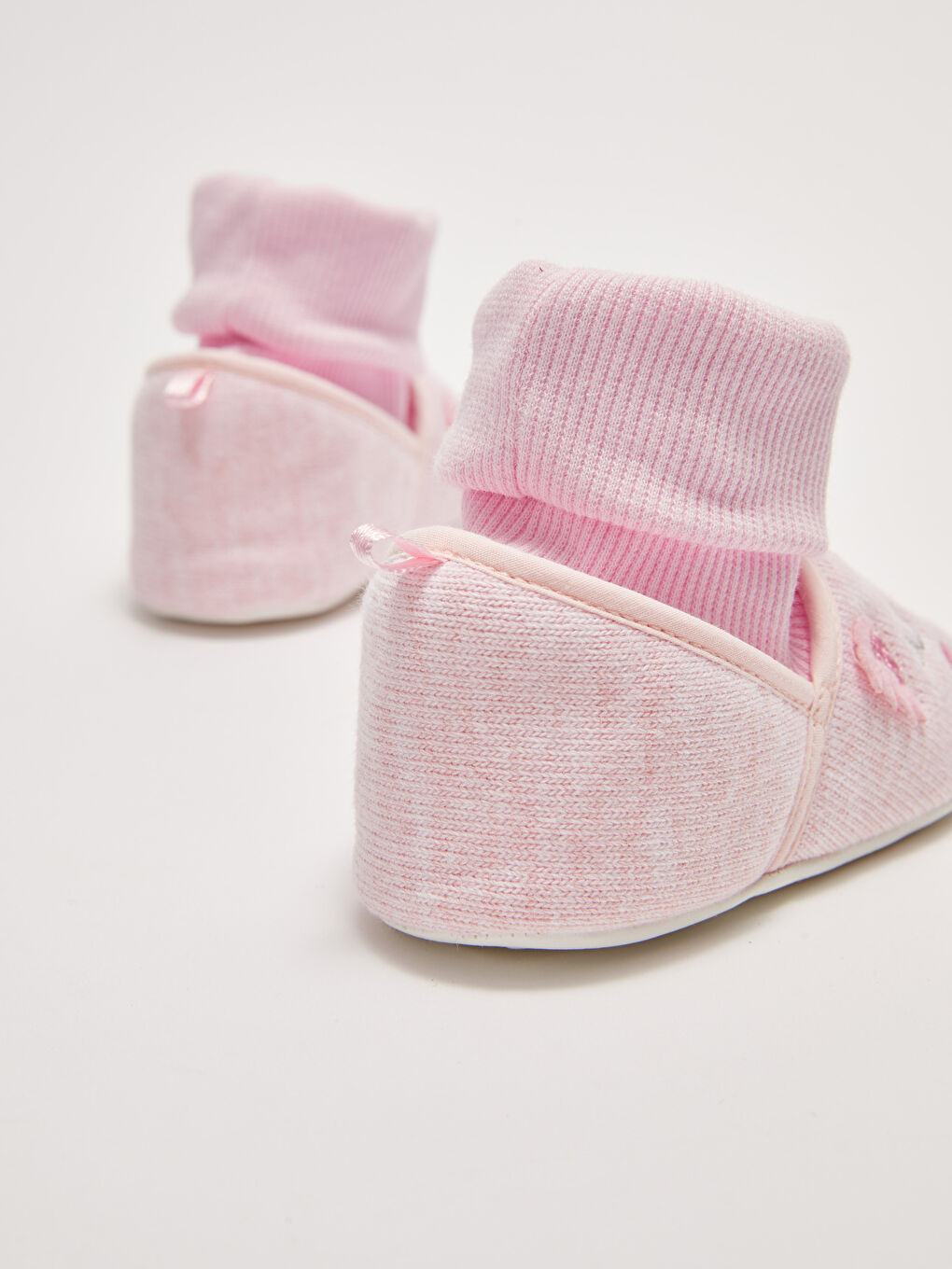 Pre-Toddler Baby Girl House Shoes with Embroidery Detailed Socks-4