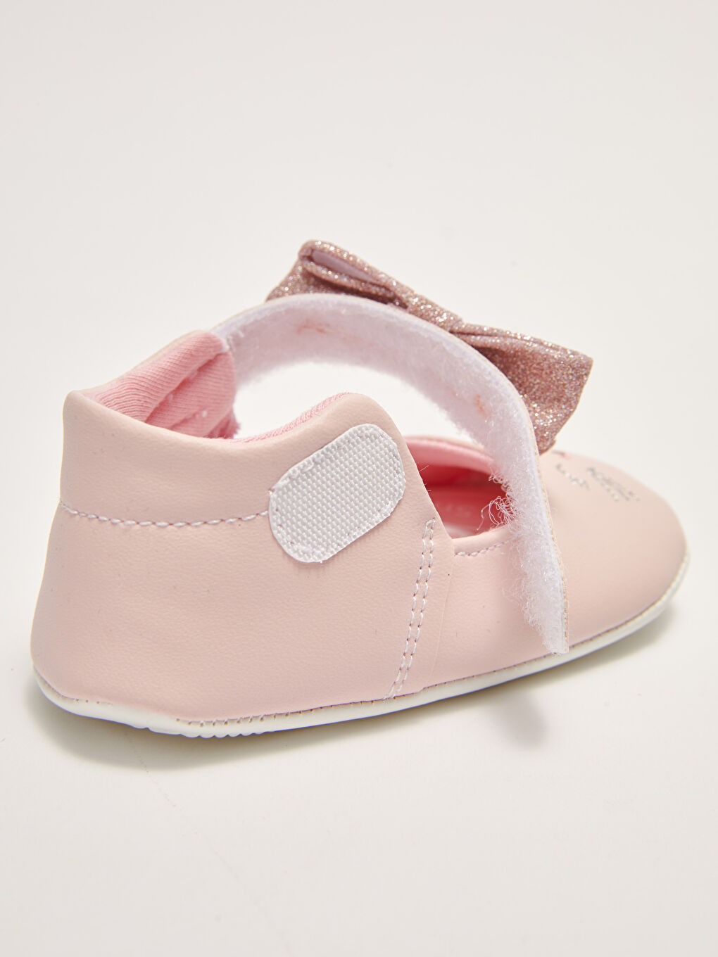 Pembe Nakışlı Pamuk Astarlı Yürüme Öncesi Kız Bebek Ev Ayakkabısı-5