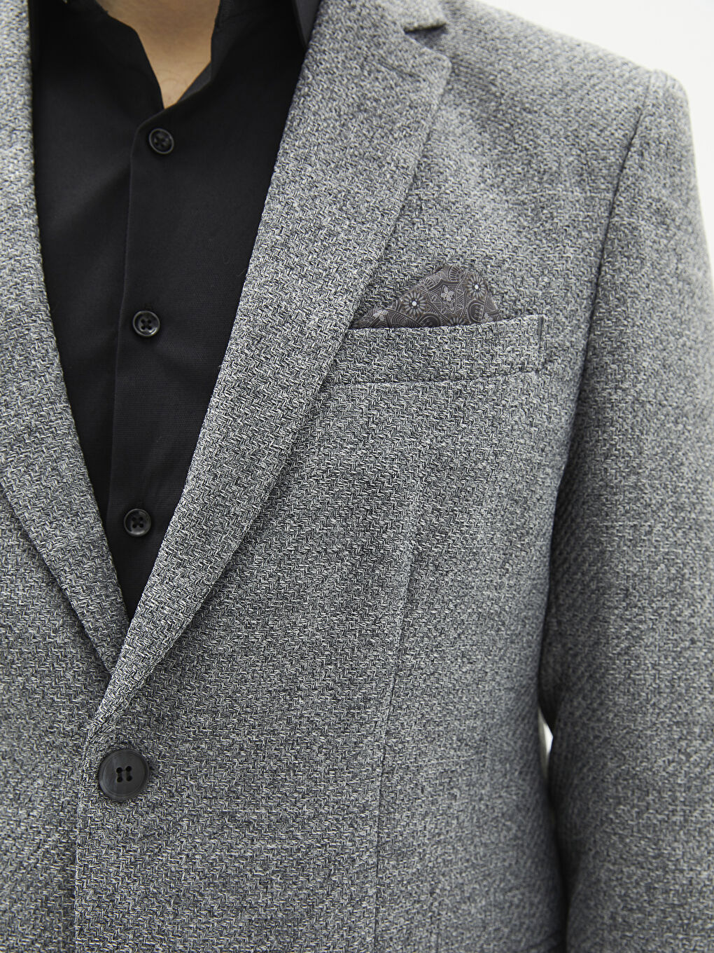 Standard Pattern Textured Men's Blazer Jacket-2