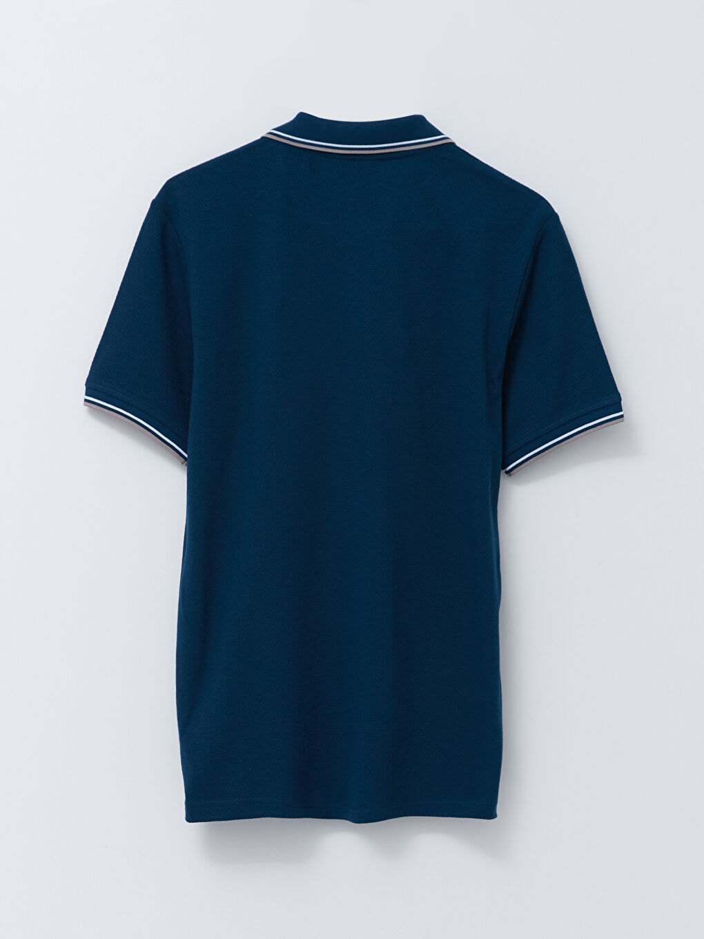 Lacivert Polo Yaka Kısa Kollu Penye Erkek Tişört-6