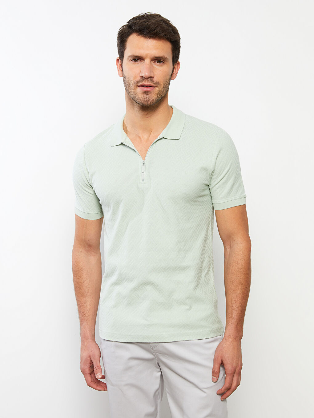 Rollkragen Kurzarm Jersey T-Shirt für Herren