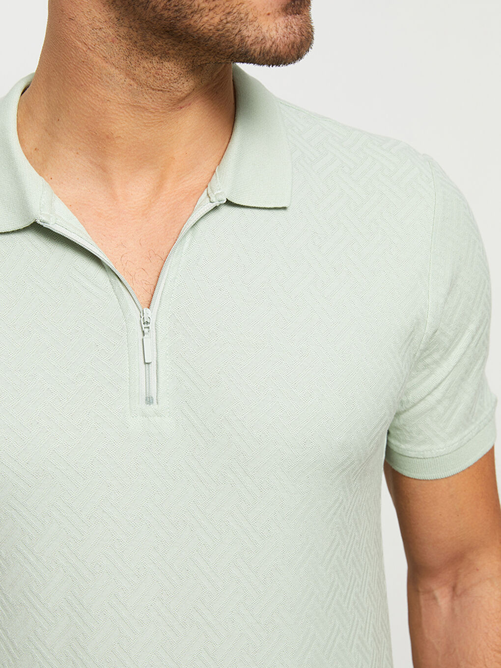 Rollkragen Kurzarm Jersey T-Shirt für Herren-4
