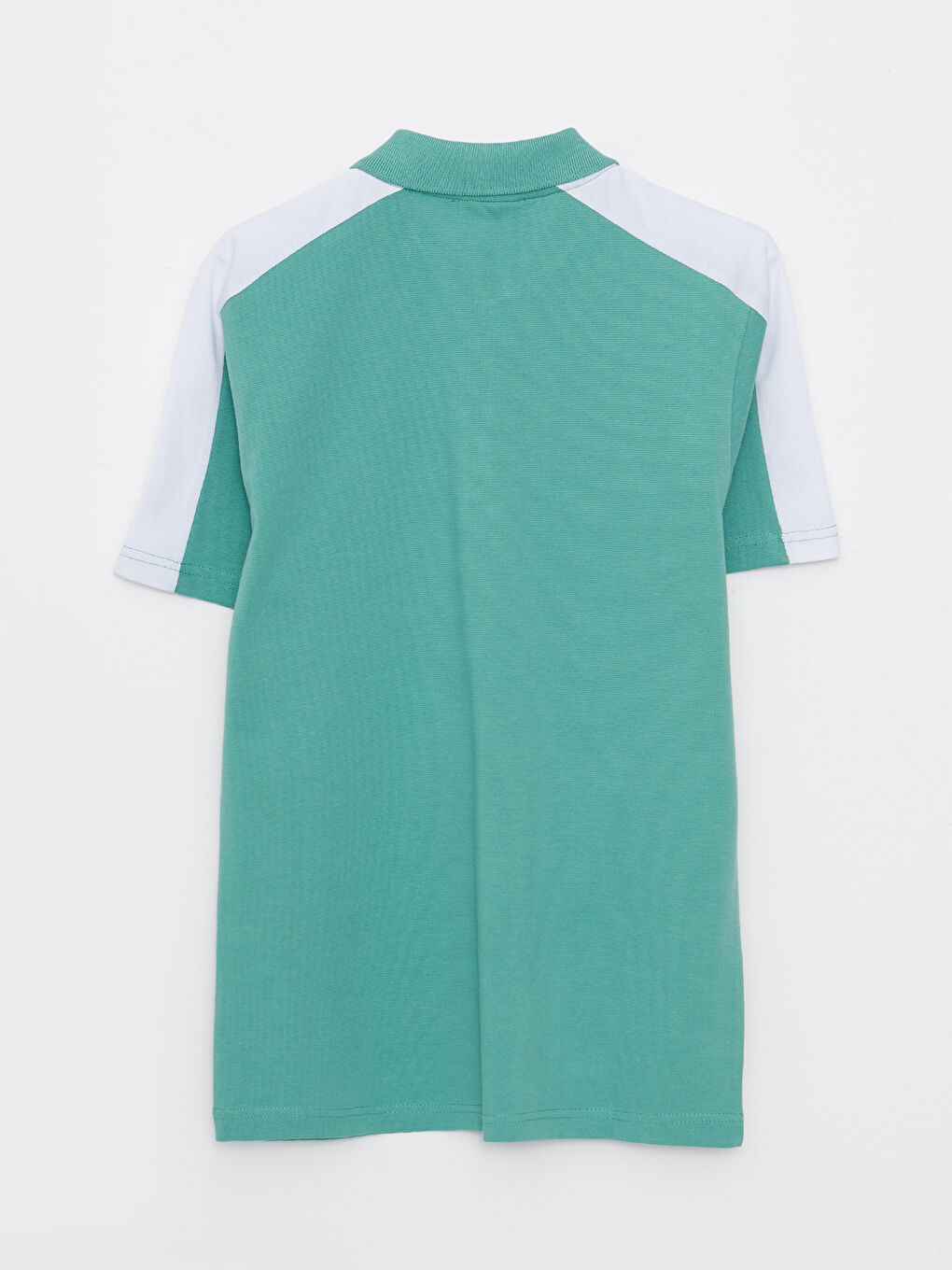 Yeşil Polo Yaka Kısa Kollu Penye Erkek Tişört-6