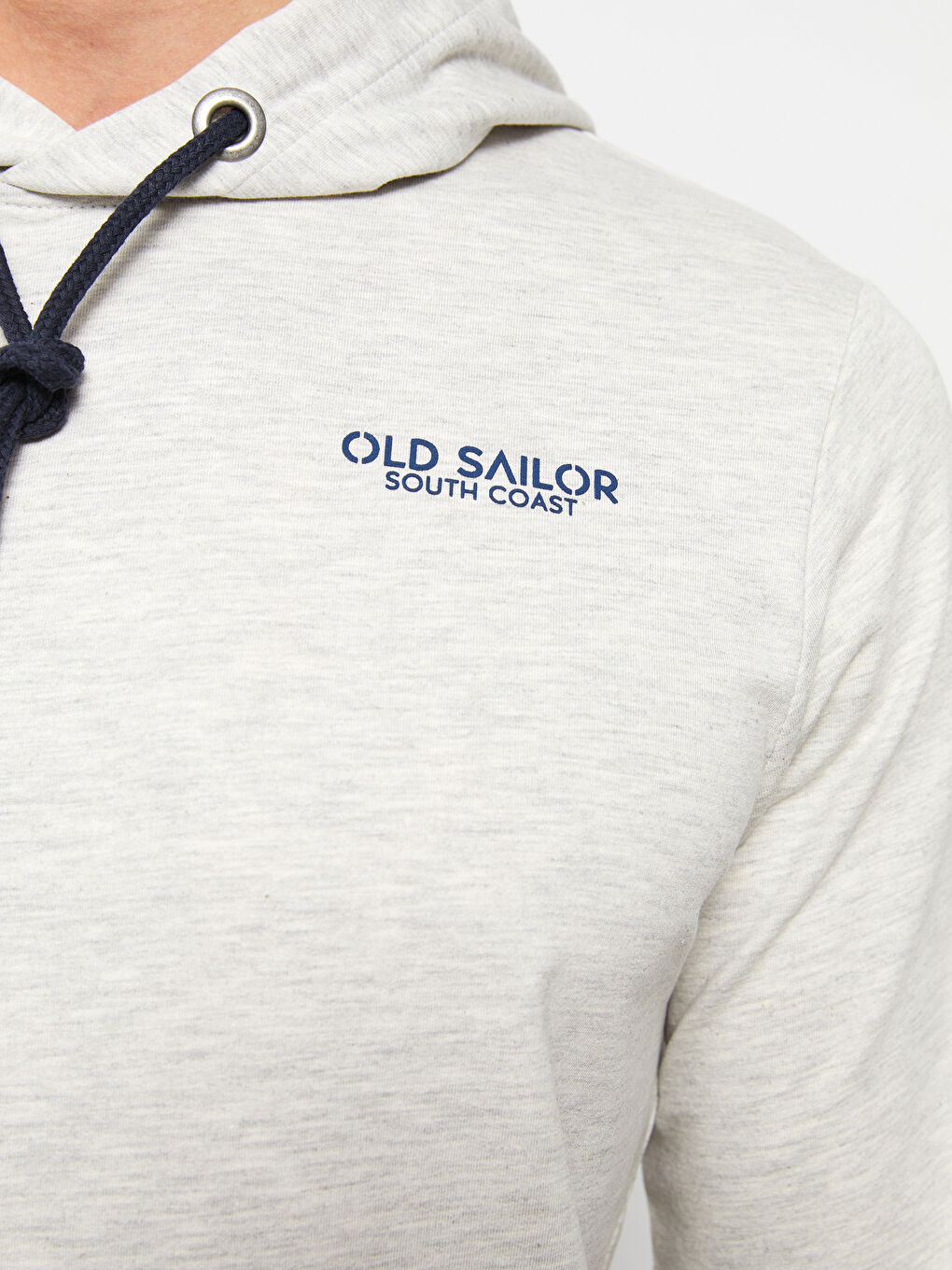 Bej Uzun Kollu Baskılı Erkek Hoodie-4