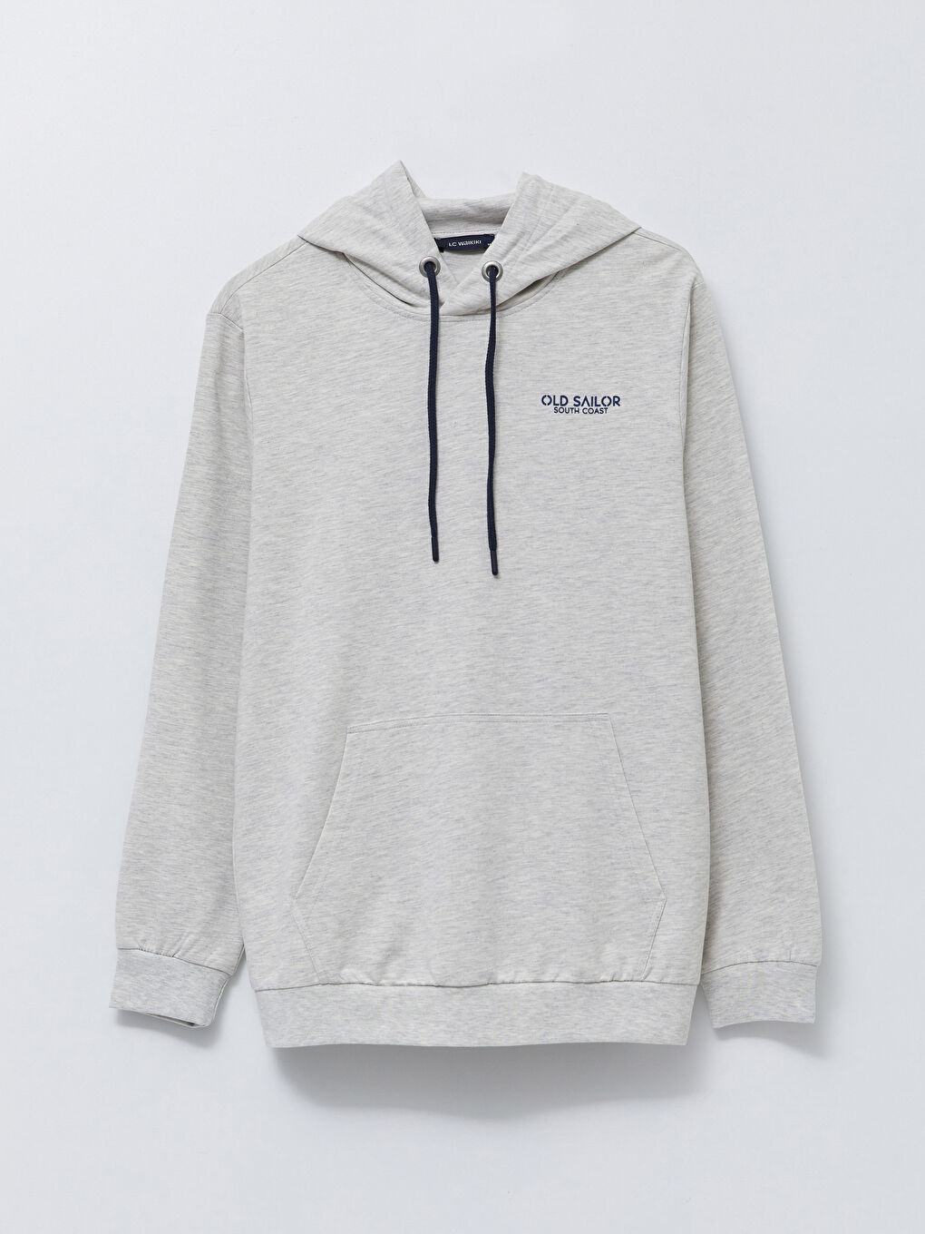 Bej Uzun Kollu Baskılı Erkek Hoodie-6