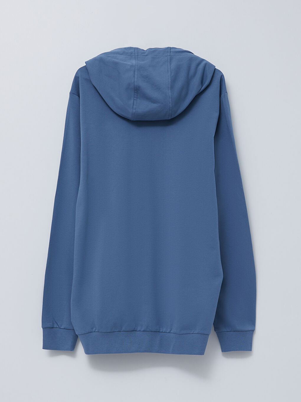 İndigo Uzun Kollu Baskılı Erkek Hoodie-6