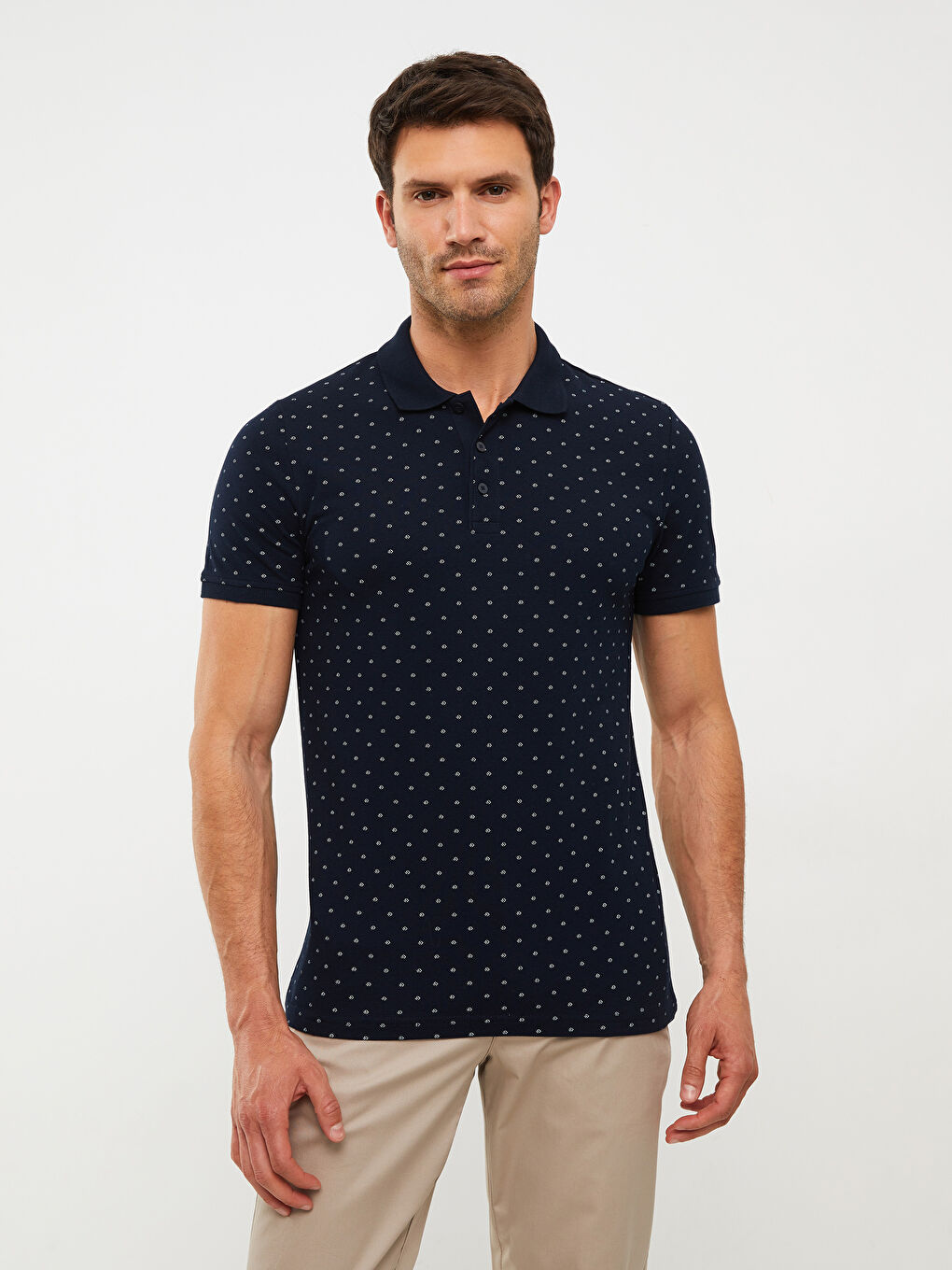 LCWAIKIKI Classic Polo Neck Short Sleeve Patterned Pique Men's T-Shirt -S2DJ51Z8-RFH