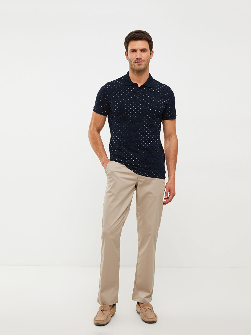 LCWAIKIKI Classic Polo Neck Short Sleeve Patterned Pique Men's T-Shirt -S2DJ51Z8-RFH