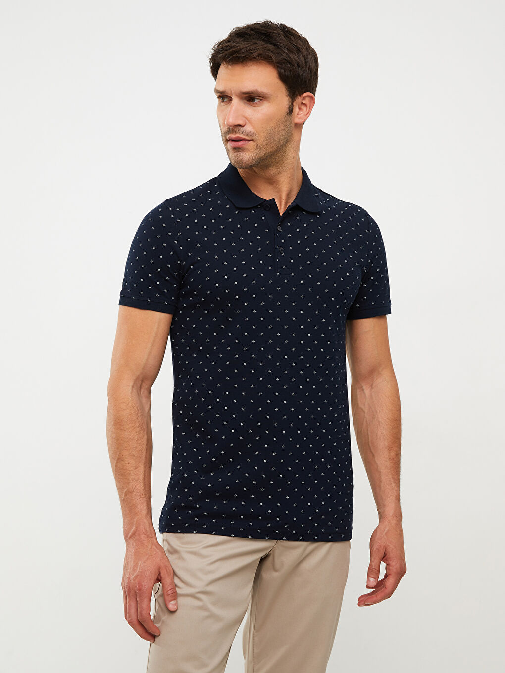 LCWAIKIKI Classic Polo Neck Short Sleeve Patterned Pique Men's T-Shirt -S2DJ51Z8-RFH