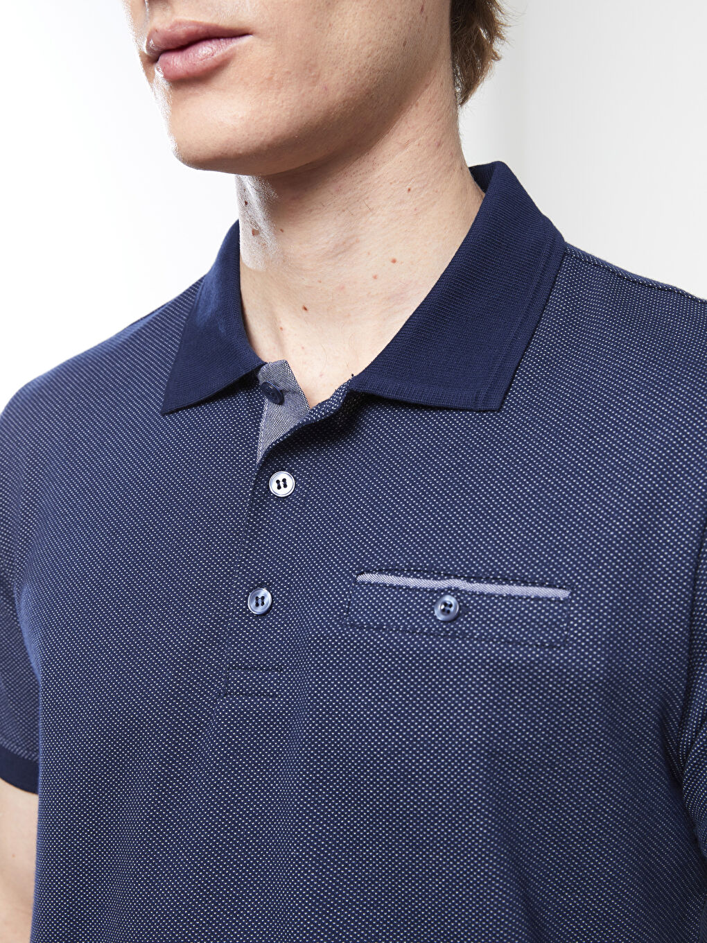 تيشيرت ياقة بولو كم قصير للرجال-3