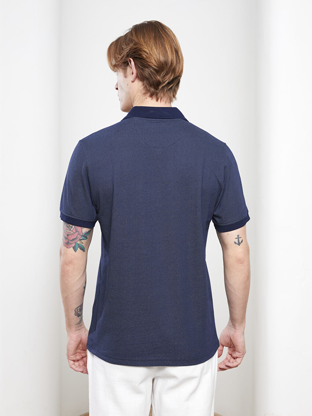 تيشيرت ياقة بولو كم قصير للرجال-4