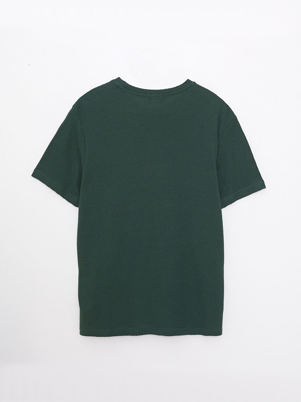 Yeşil Bisiklet Yaka Penye Erkek Tişört-6