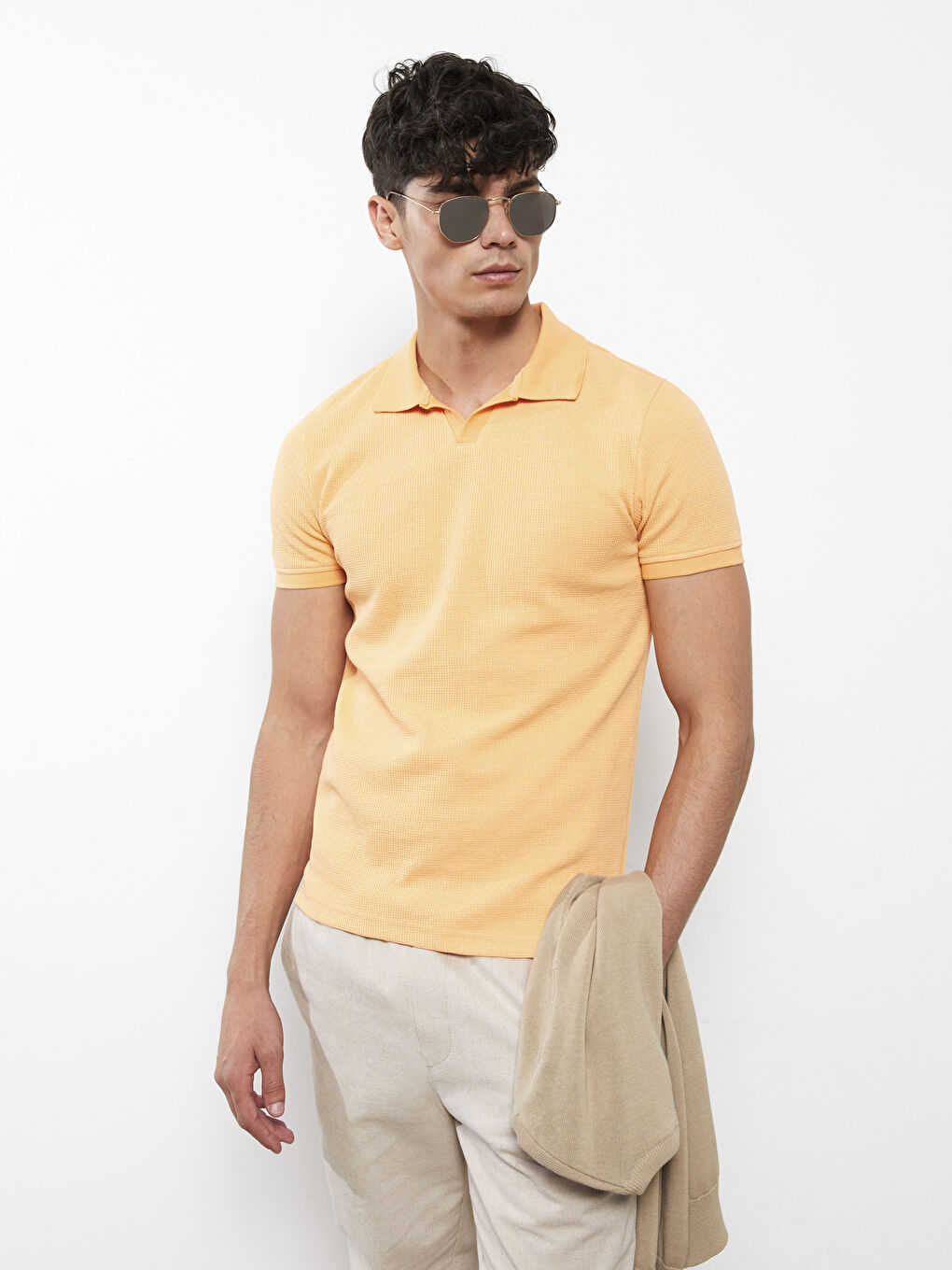 تيشيرت ياقة بولو كم قصير للرجال-2