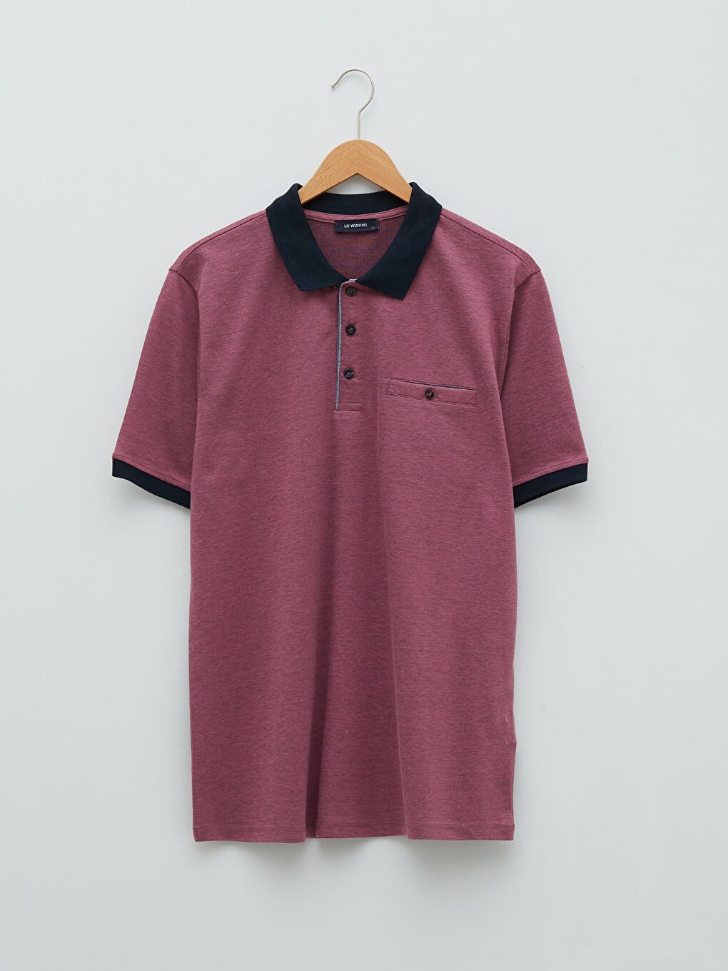 تي شيرت بياقة بولو كم قصير بيكيه للرجال-5