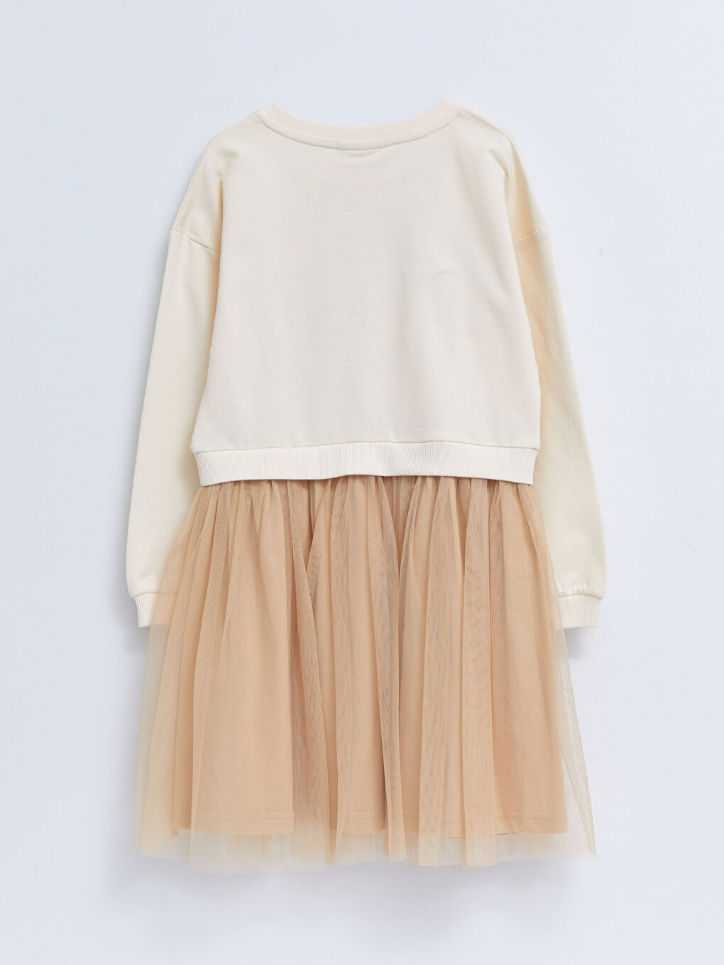 LCW Kids Crew Neck Printed Long Sleeve Girls' Dress -S2DK27Z4-FRC