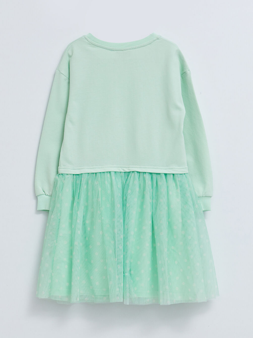LCW Kids Crew Neck Printed Long Sleeve Girls' Dress -S2DK28Z4-FV3