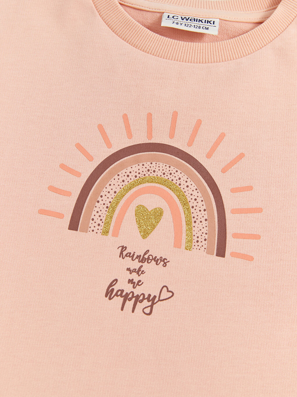 Crew Neck Printed Long Sleeve Girls' Dress-2