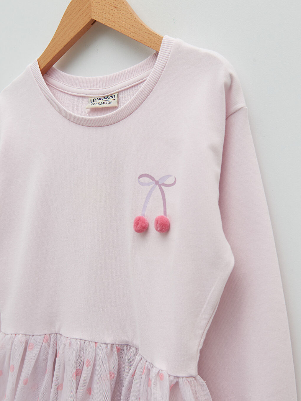 LCW Kids Crew Neck Embroidery Detailed Long Sleeve Girl Dress -S2DK30Z4-FYE