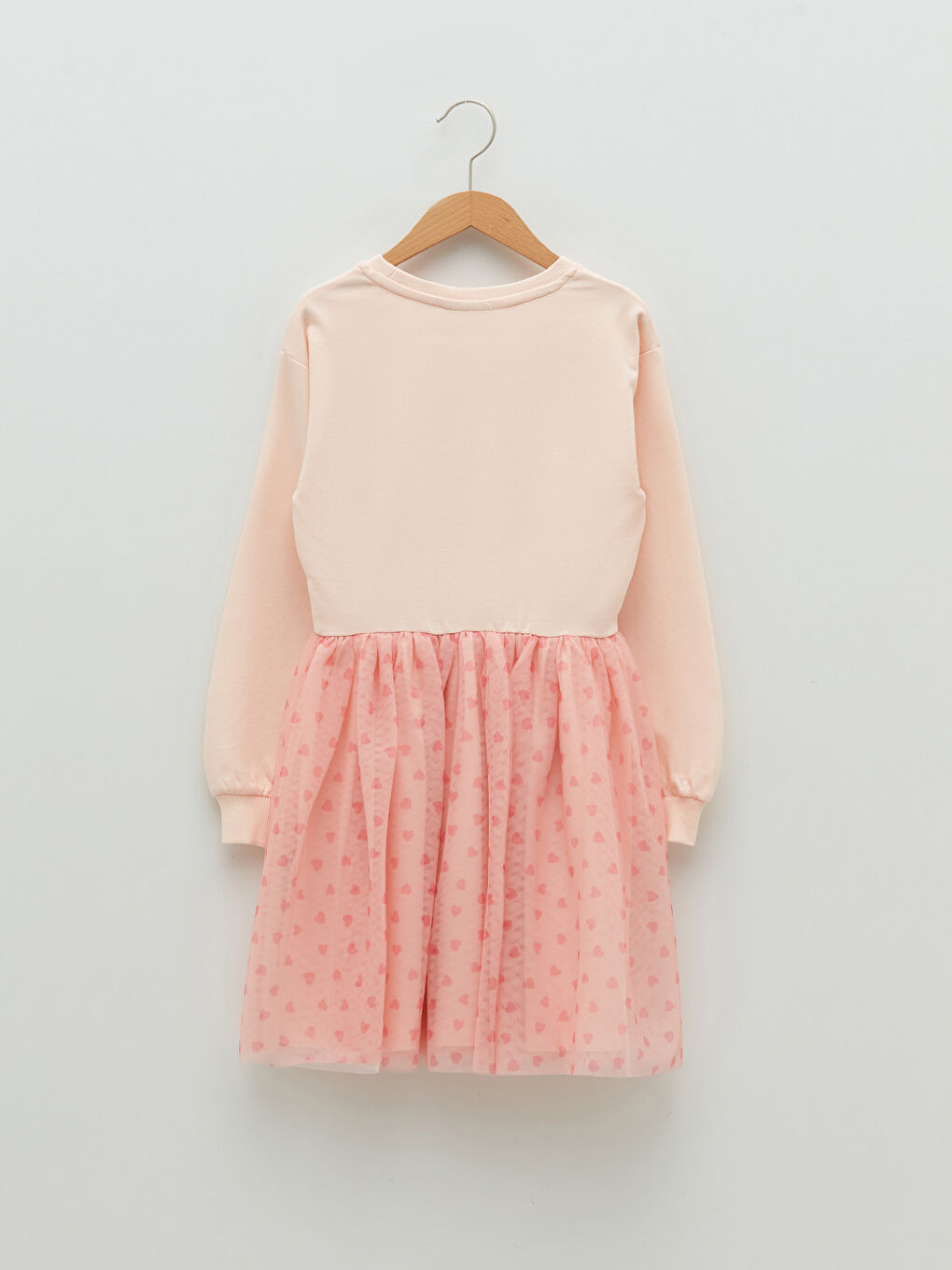 LCW Kids Crew Neck Embroidery Detailed Long Sleeve Girl Dress -S2DK30Z4-FYM