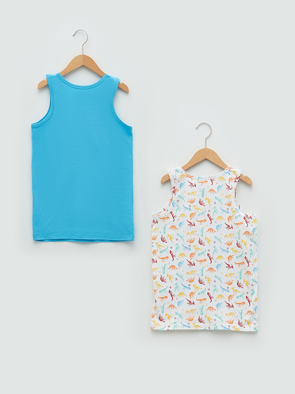 Потник с кръгло деколте, отпечатан, памучен, за момчета, 2 опаковки-1