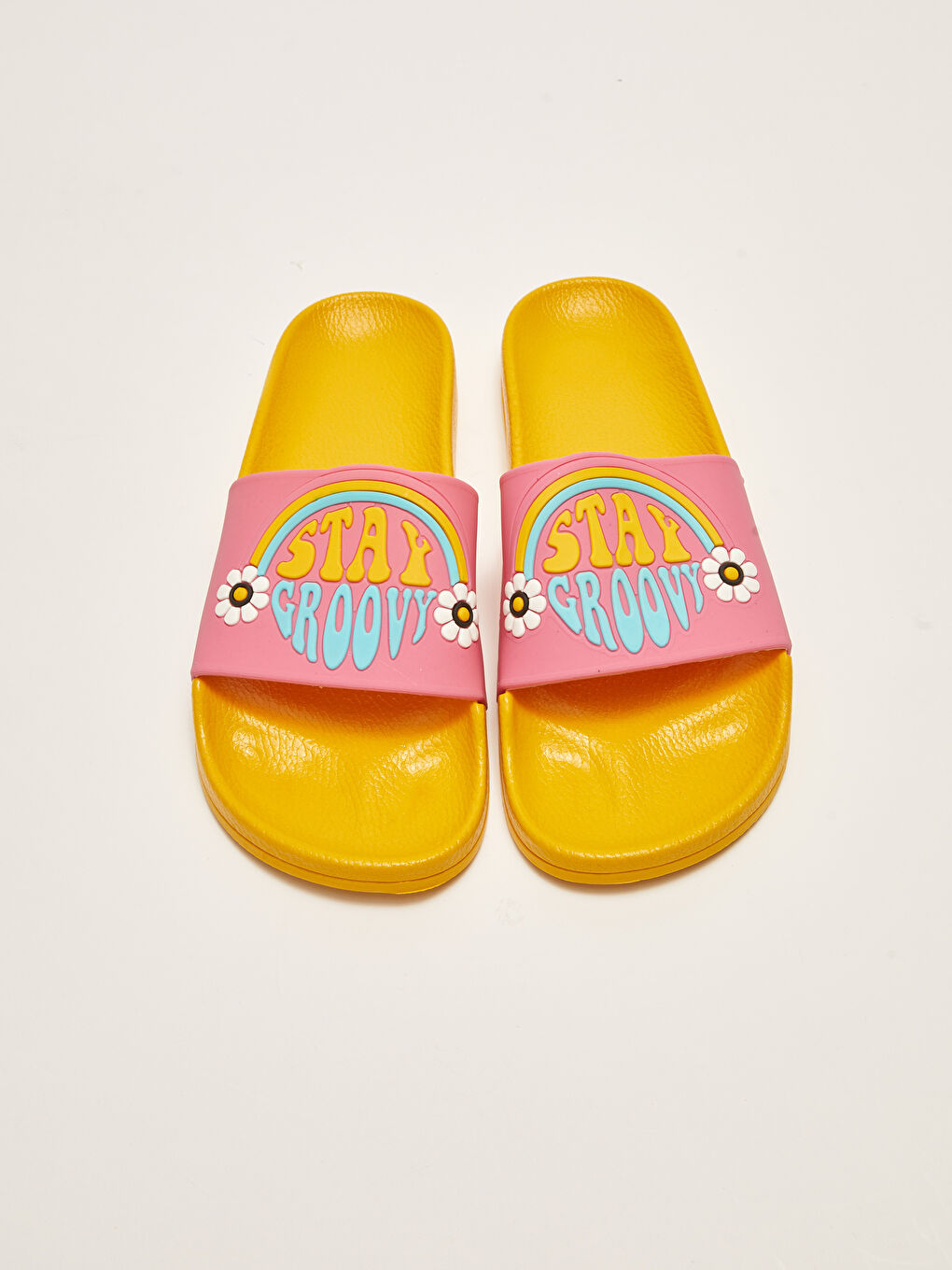 Turuncu Tek Bantlı Baskılı Kadın Terlik-2