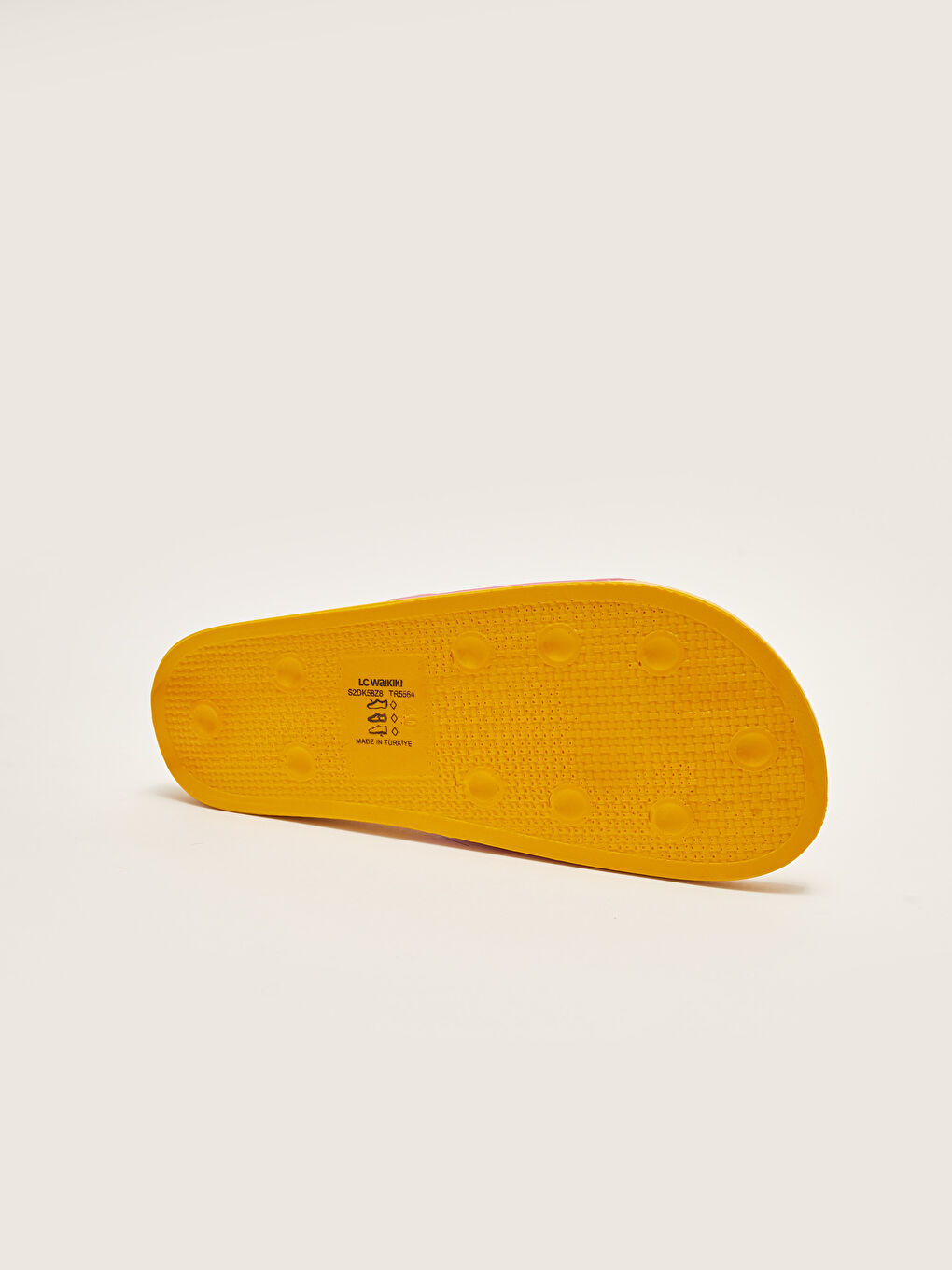 Turuncu Tek Bantlı Baskılı Kadın Terlik-3