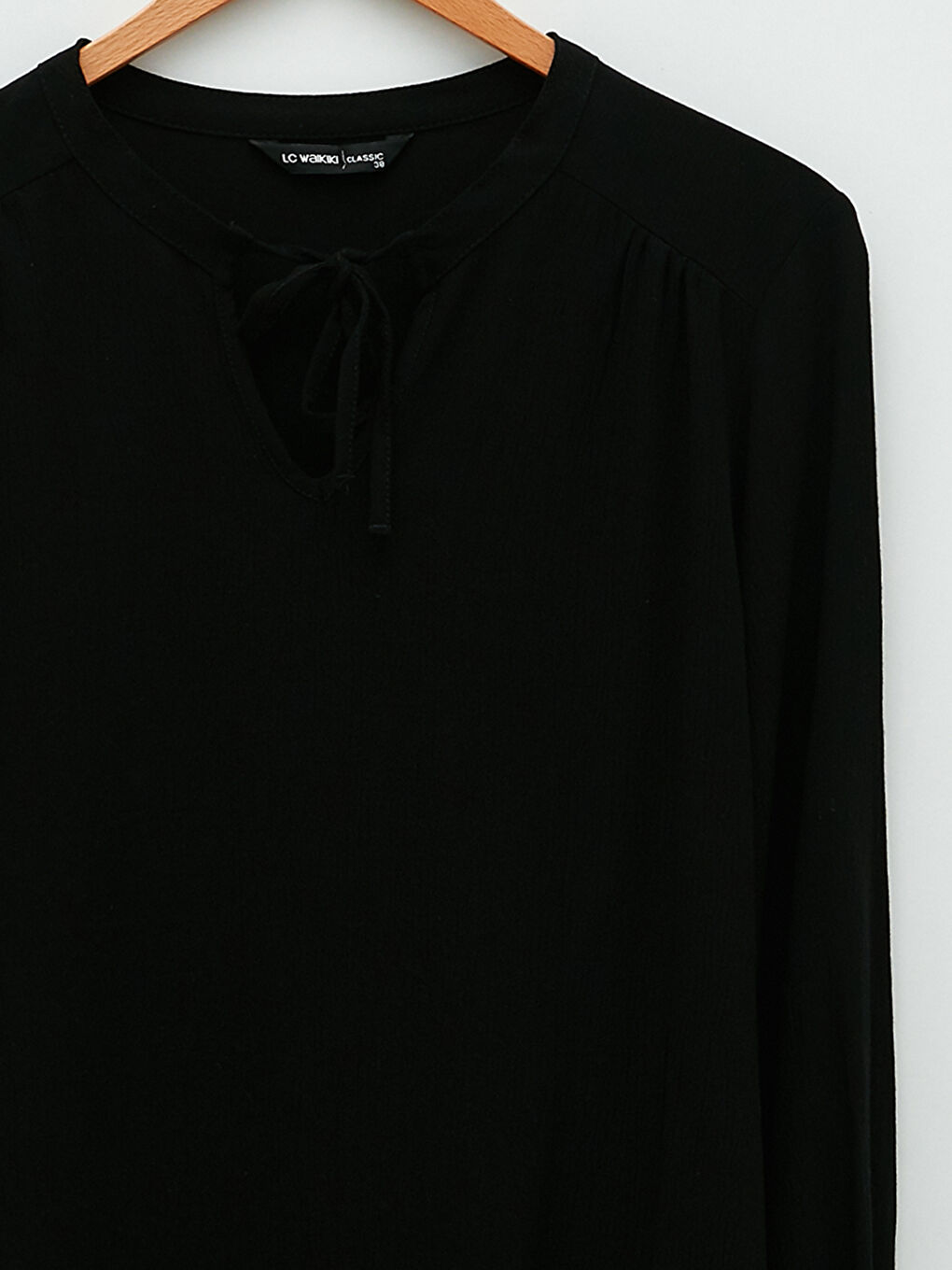 Tie Neck Regular Long Sleeve Viscose Women's Blouse-7