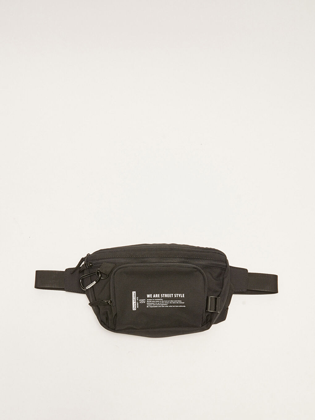 Siyah Baskılı Ayarlanabilir Askılı Erkek Sırt ve Bel Çantası-1