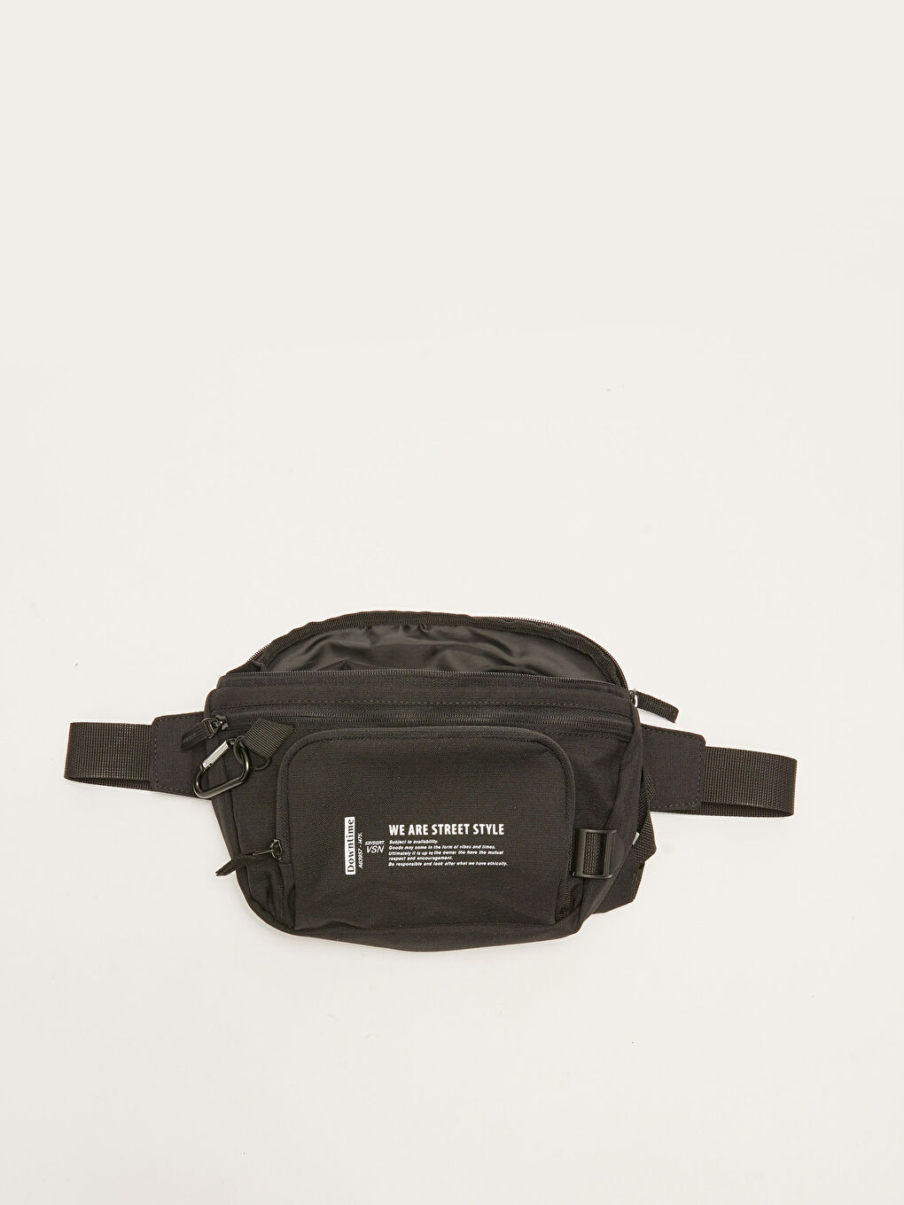 Siyah Baskılı Ayarlanabilir Askılı Erkek Sırt ve Bel Çantası-2