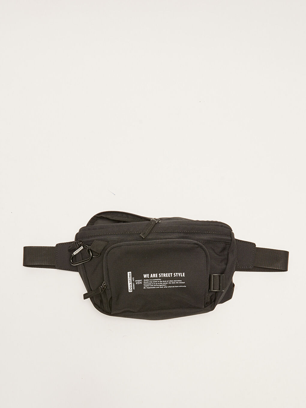 Siyah Baskılı Ayarlanabilir Askılı Erkek Sırt ve Bel Çantası-3