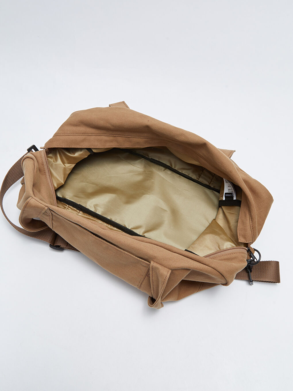 Bej Düz Erkek Kanvas Valiz-4