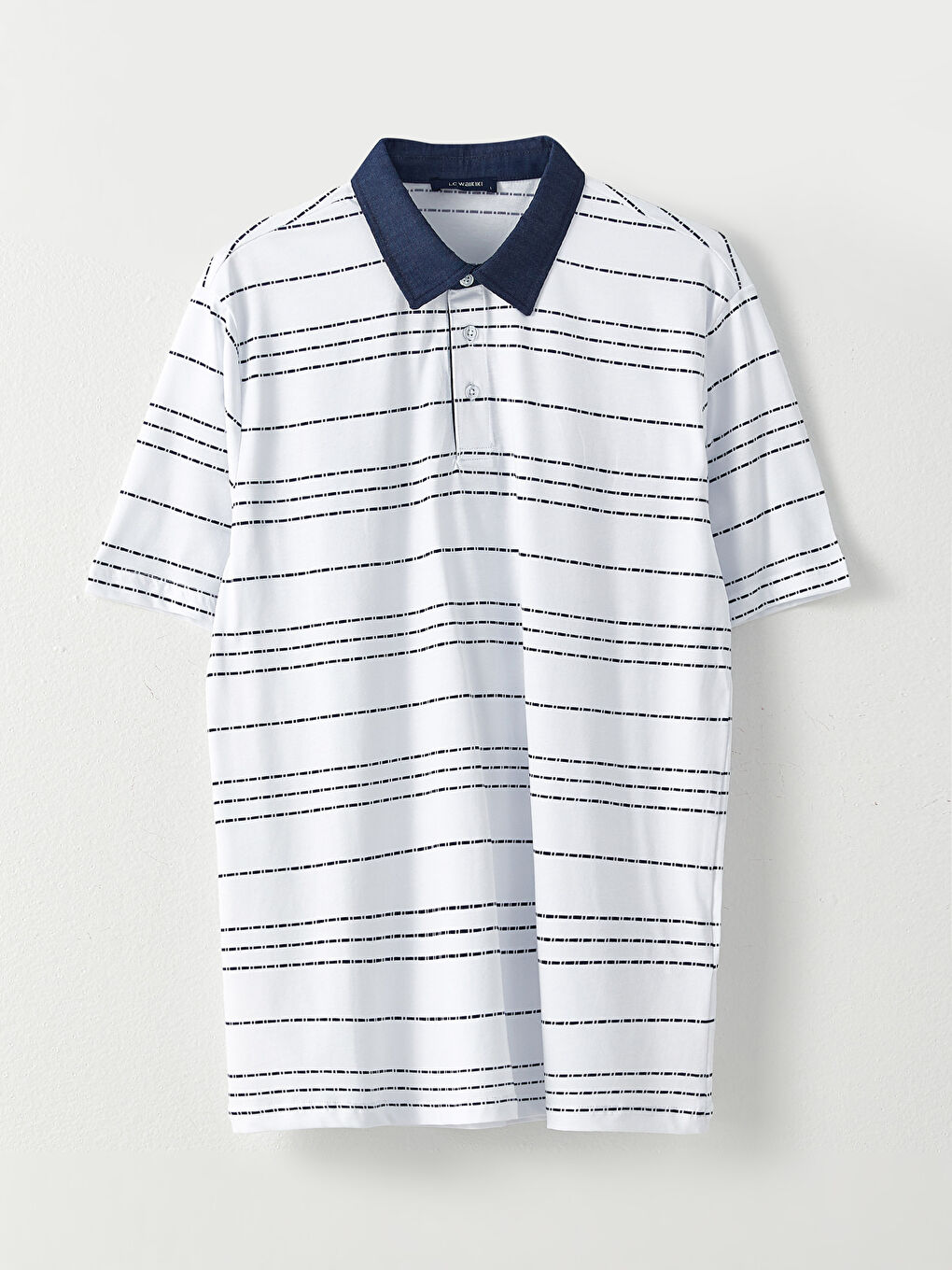 Rollkragen Kurzarm Gestreift Herren T-Shirt-5