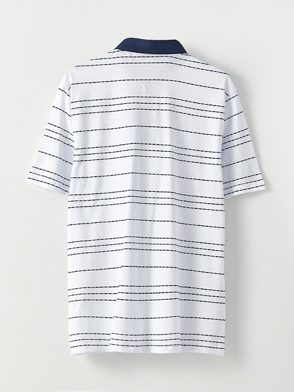 Rollkragen Kurzarm Gestreift Herren T-Shirt-6