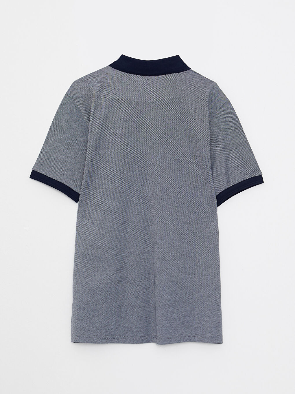 Lacivert Polo Yaka Kısa Kollu Penye Erkek Tişört-6