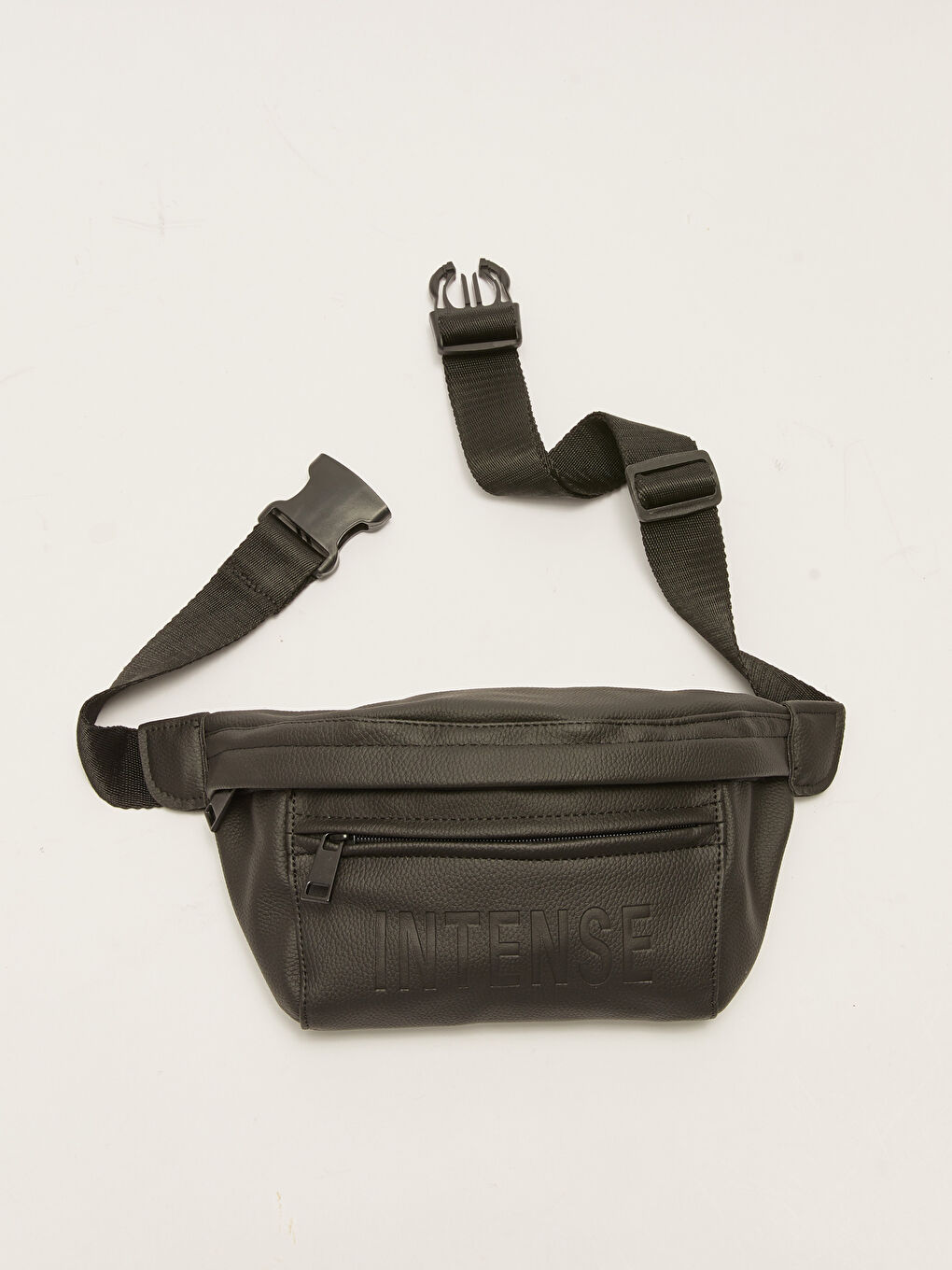 Siyah Deri Görünümlü Erkek Bel Çantası-2