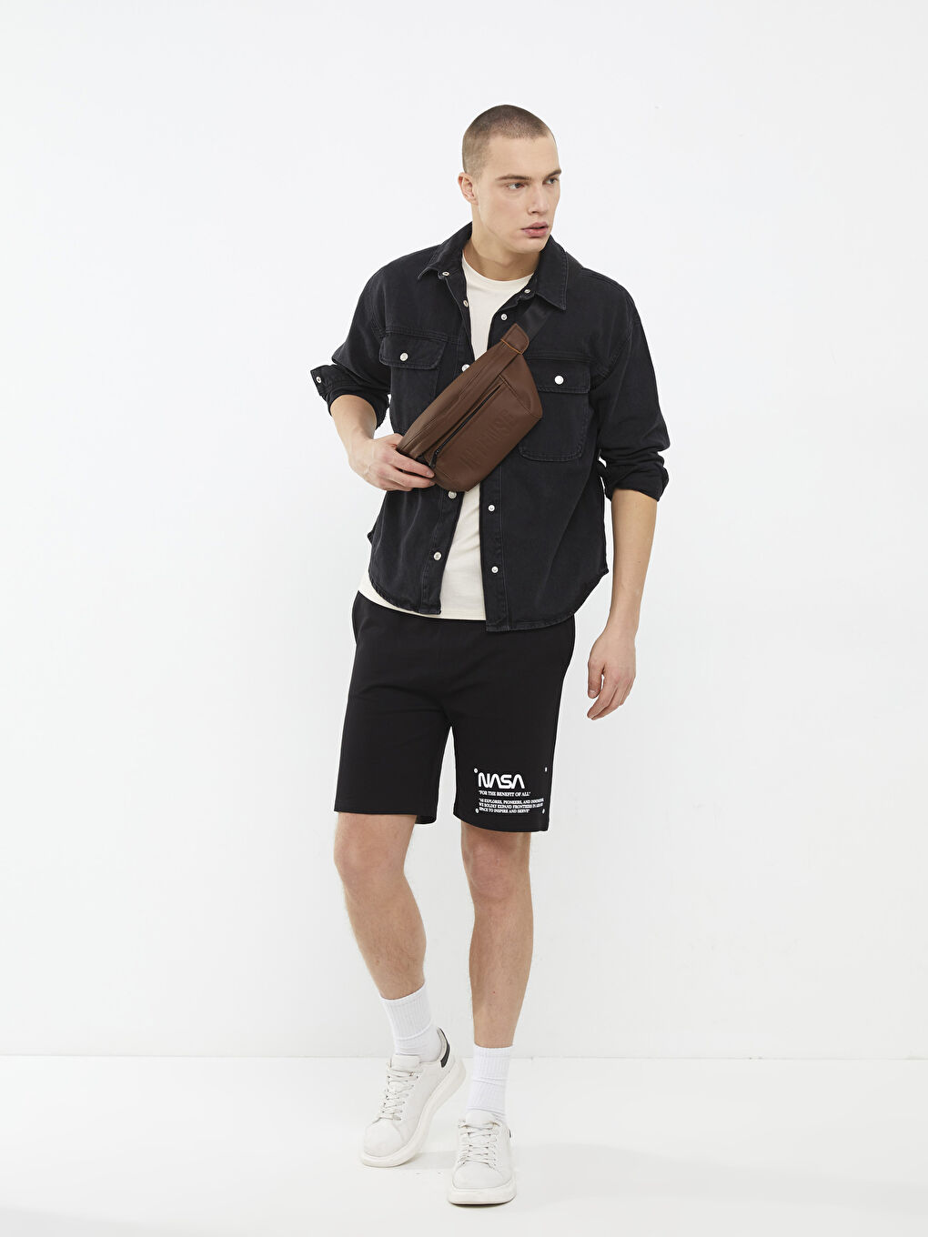 Kahverengi Deri Görünümlü Erkek Bel Çantası-1