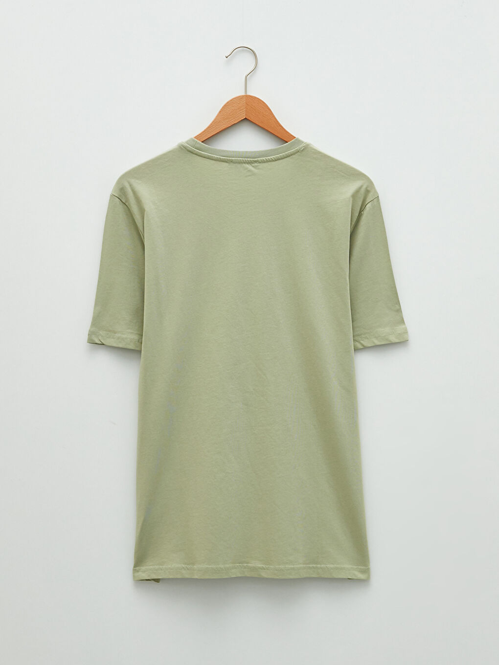 Yeşil Bisiklet Yaka Kısa Kollu Baskılı Erkek Tişört-6