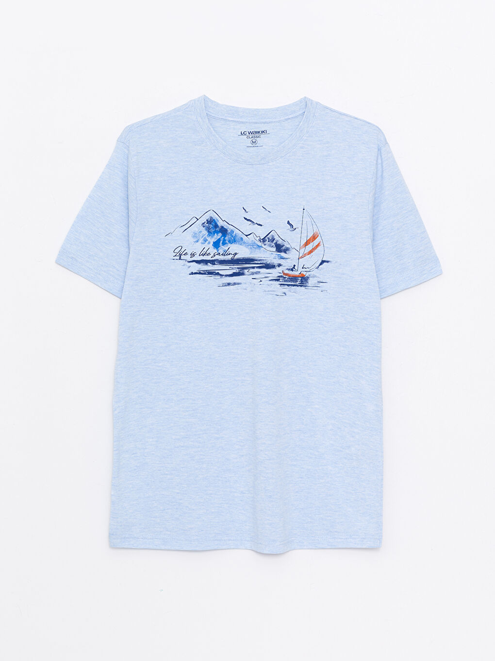 SOUTHBLUE Crew Neck Short Sleeve Printed Combed Cotton Men's T-shirt -S2DL40Z8-L8Y