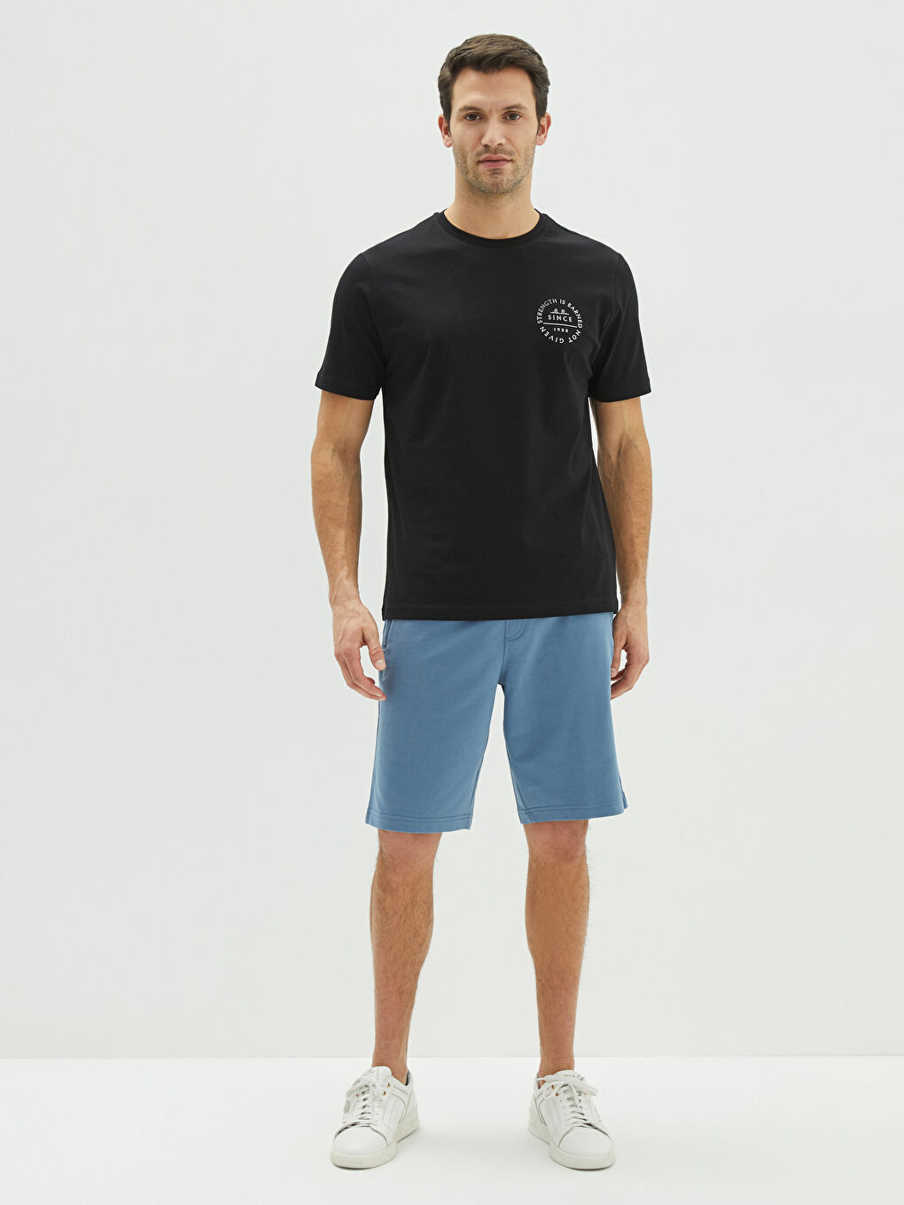 Crew Neck Short Sleeve Printed Combed Cotton Men's T-shirt-2