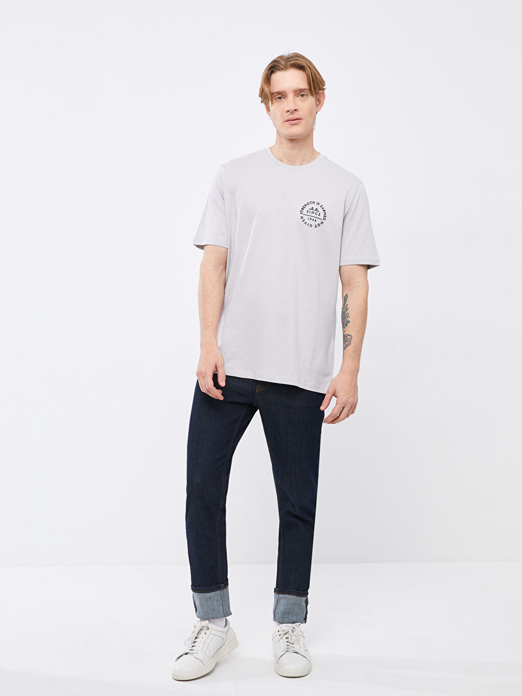 SOUTHBLUE Crew Neck Short Sleeve Printed Combed Cotton Men's T-shirt -S2DL42Z8-JSB