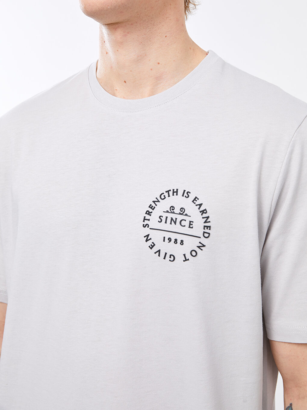 SOUTHBLUE Crew Neck Short Sleeve Printed Combed Cotton Men's T-shirt -S2DL42Z8-JSB