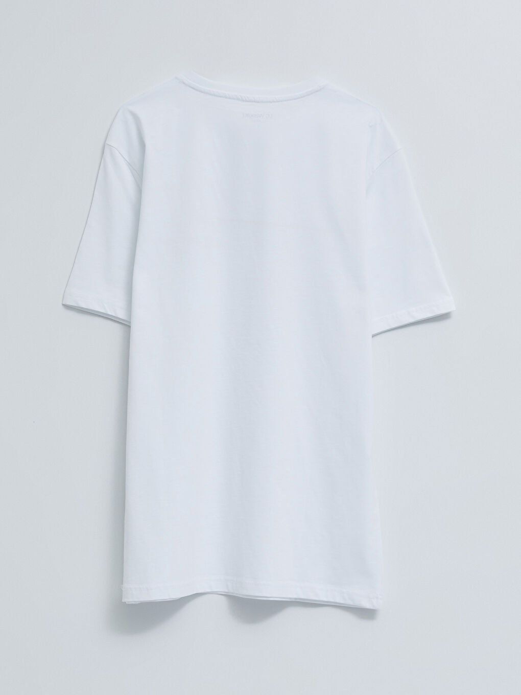 Beyaz Bisiklet Yaka Kısa Kollu Baskılı Penye Erkek Tişört-6